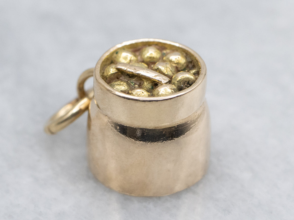 Full of Beans! Vintage Gold Bean Pot Charm