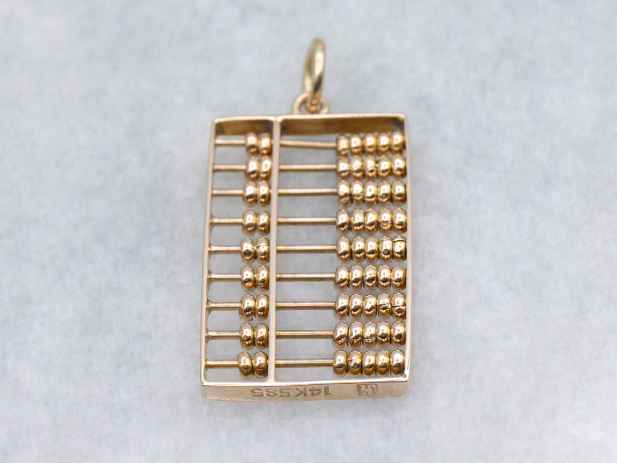 Yellow Gold Abacus Vintage Charm Pendant