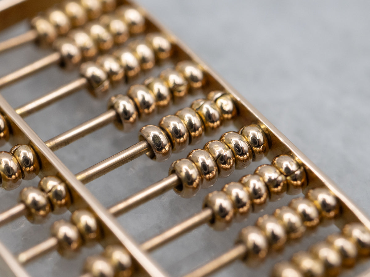 Yellow Gold Abacus Vintage Charm Pendant