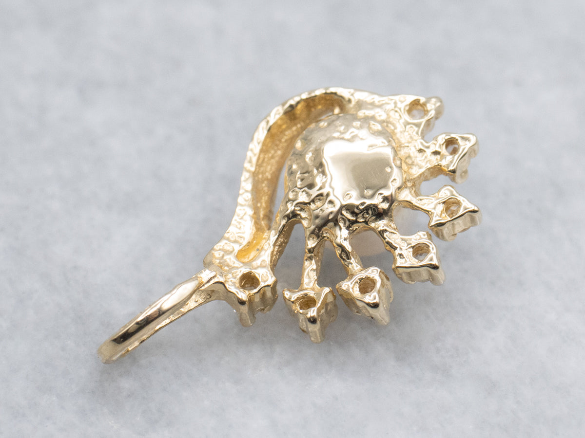 Saltwater Pearl and Diamond Yellow Gold Pendant