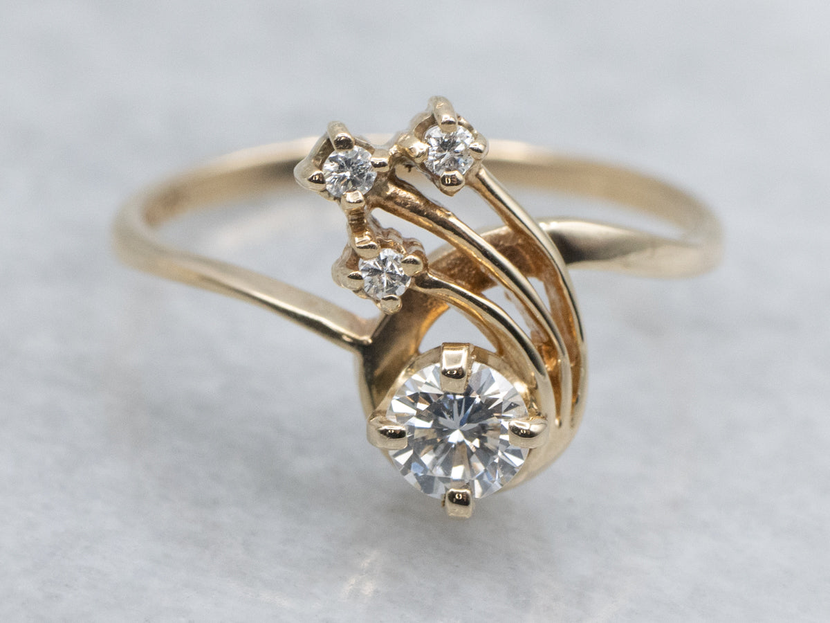 Shooting Star Round Brilliant Celestial Diamond Ring