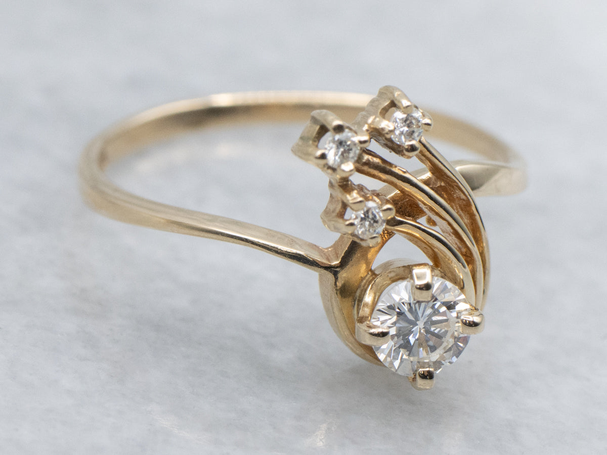 Shooting Star Round Brilliant Celestial Diamond Ring