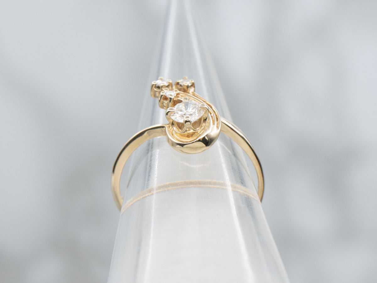 Shooting Star Round Brilliant Celestial Diamond Ring