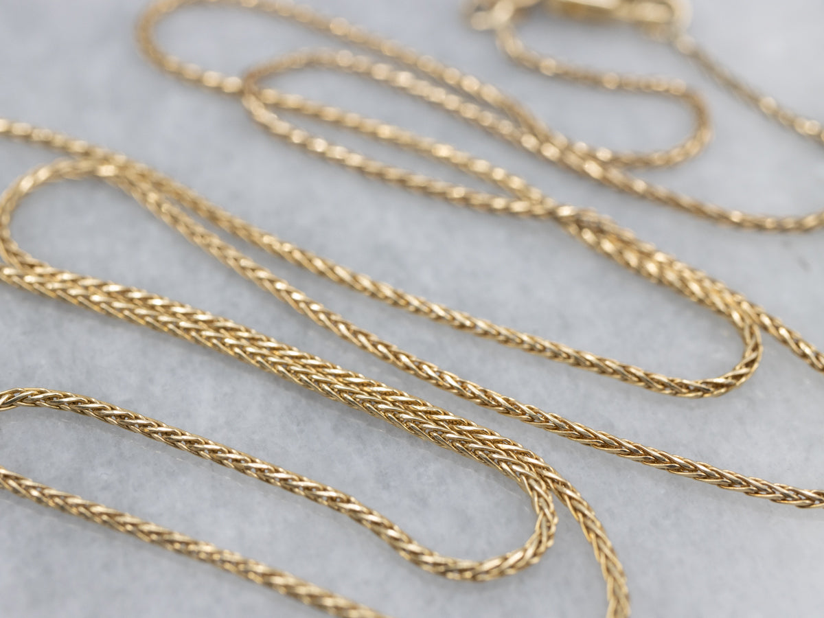 Italian Yellow Gold Wheat Chain with Lobster Clasp