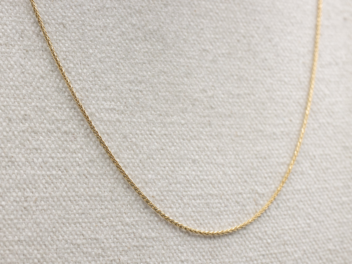 Italian Yellow Gold Wheat Chain with Lobster Clasp