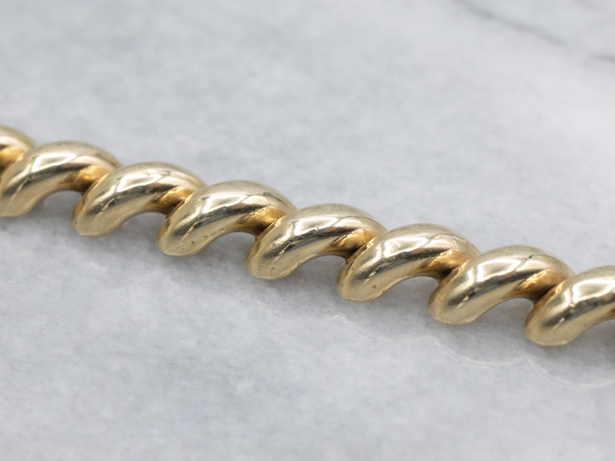 Polished Italian Gold San Marco-Link Bracelet