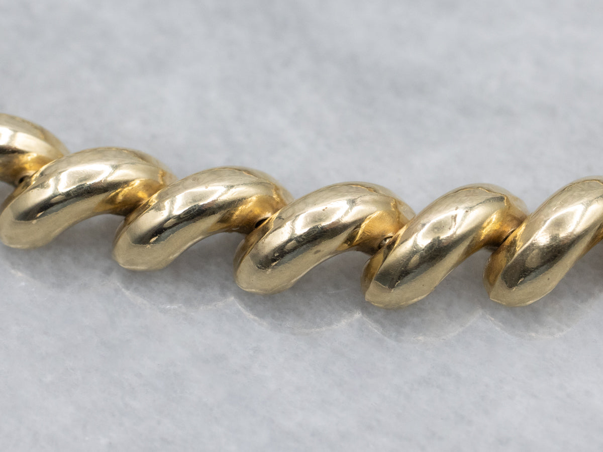 Polished Italian Gold San Marco-Link Bracelet