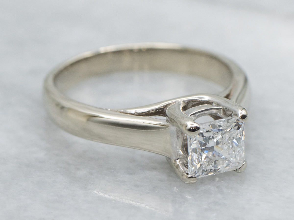 Modern Princess-Cut Diamond Solitaire Engagement Ring