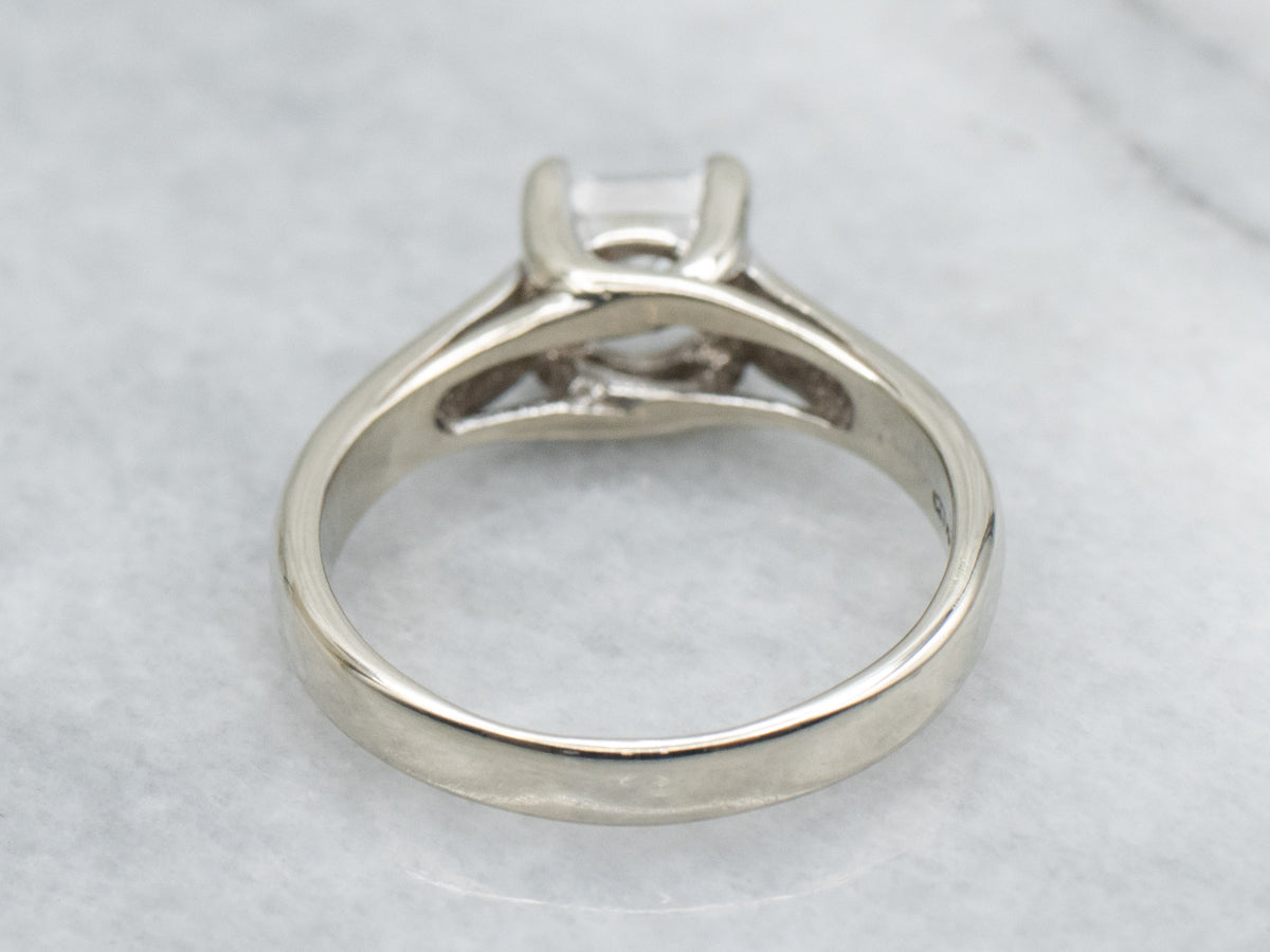 Modern Princess-Cut Diamond Solitaire Engagement Ring