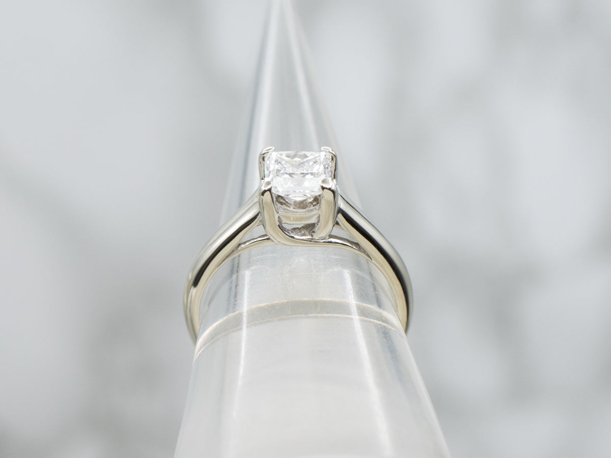 Modern Princess-Cut Diamond Solitaire Engagement Ring