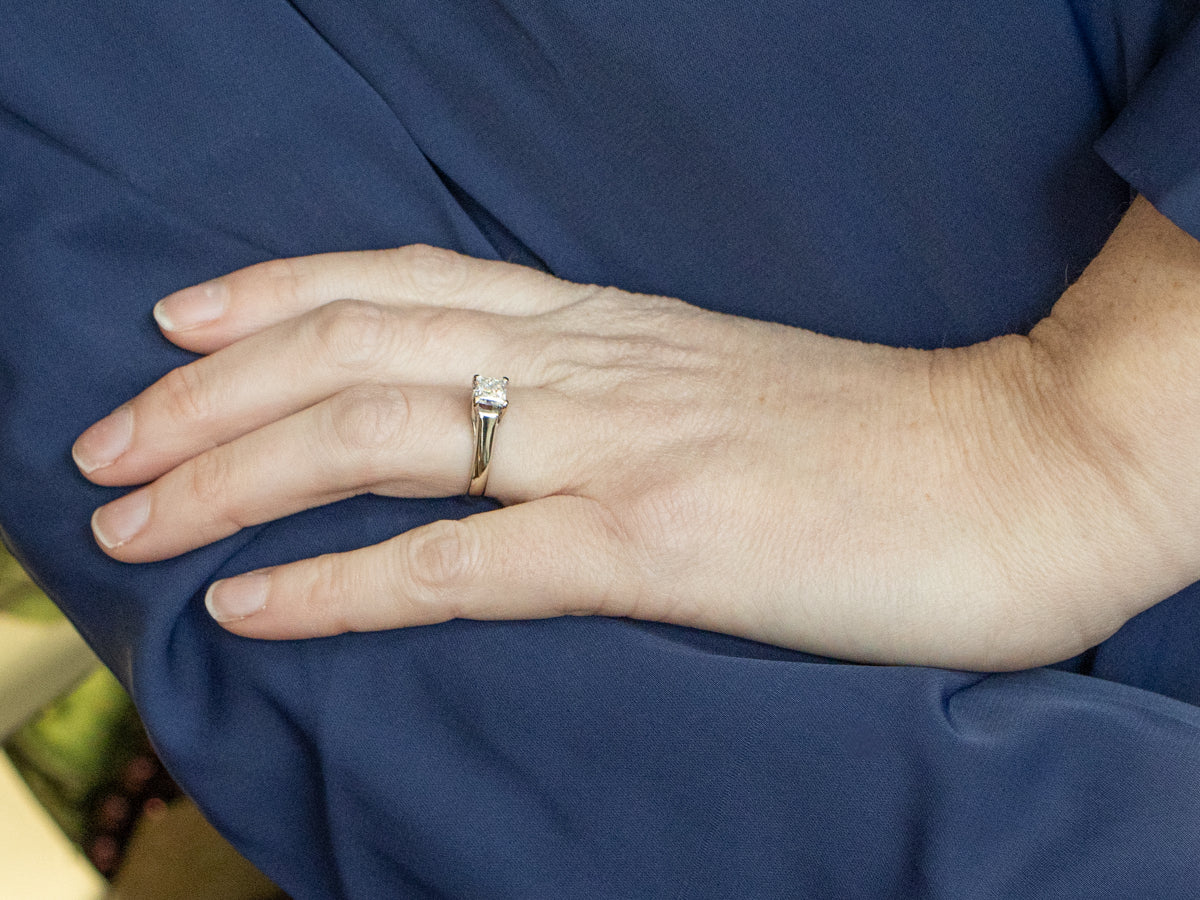 Modern Princess-Cut Diamond Solitaire Engagement Ring