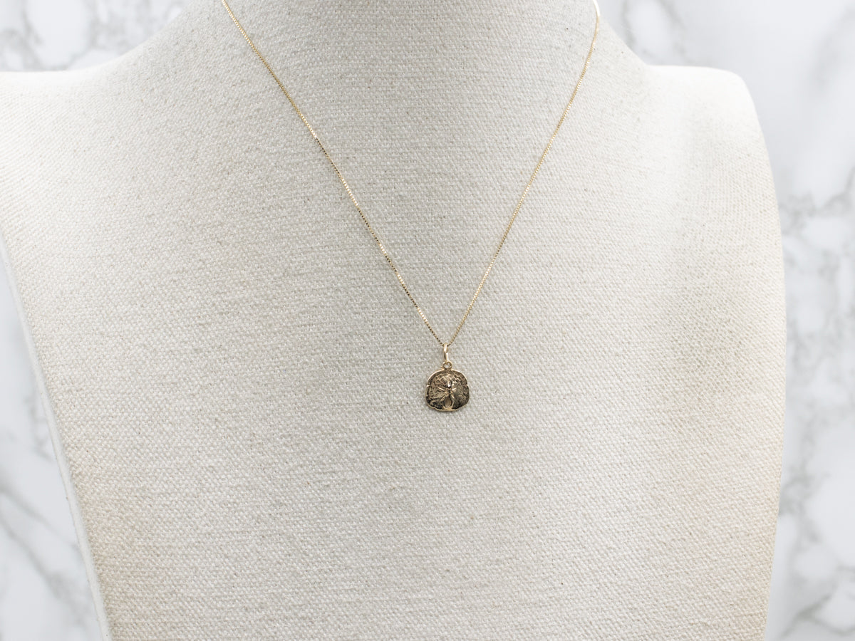 Yellow Gold Sand Dollar Charm