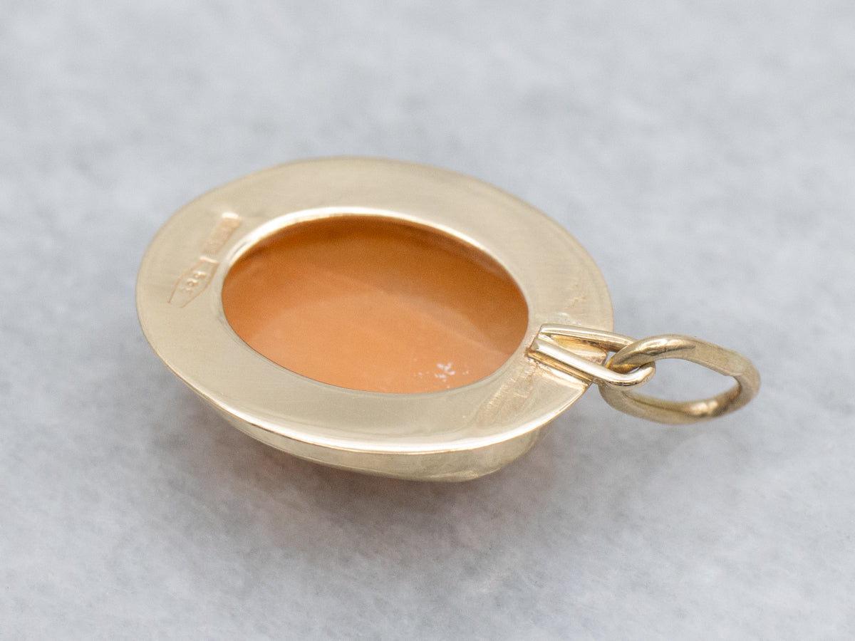 Vintage Bezel-Set Cameo and Gold Pendant
