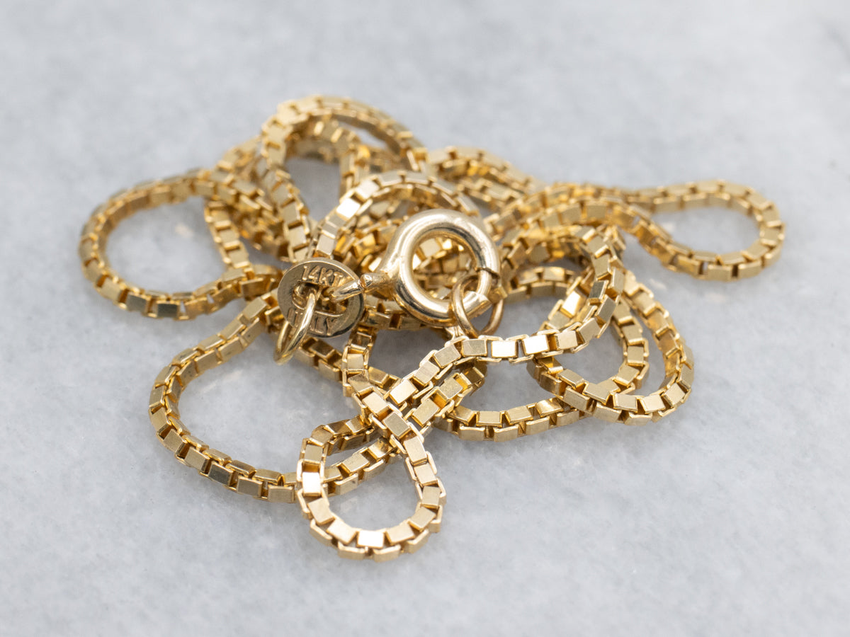 Yellow Gold Box Chain with Spring Clasp