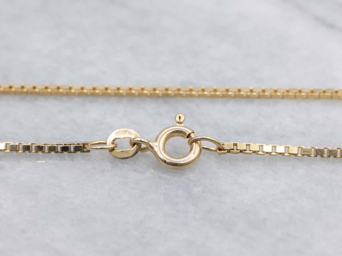 Yellow Gold Box Chain with Spring Clasp