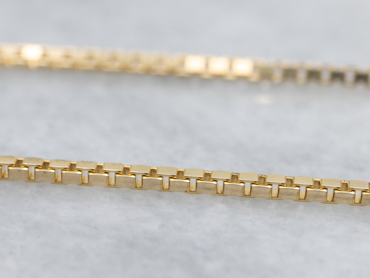 Yellow Gold Box Chain with Spring Clasp