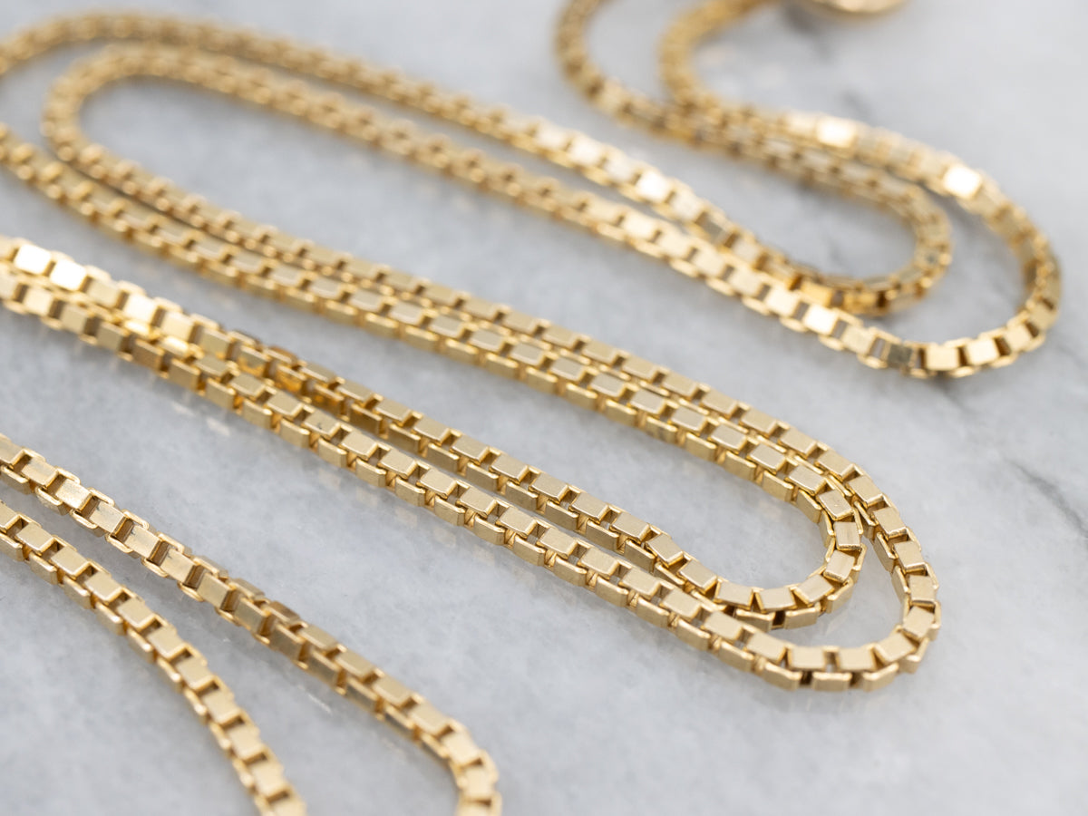 Yellow Gold Box Chain with Spring Clasp