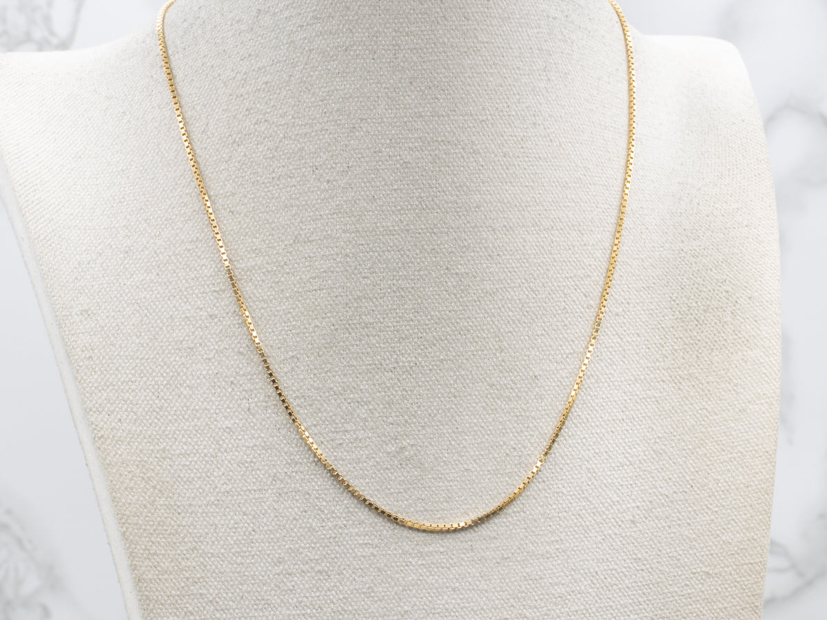 Yellow Gold Box Chain with Spring Clasp