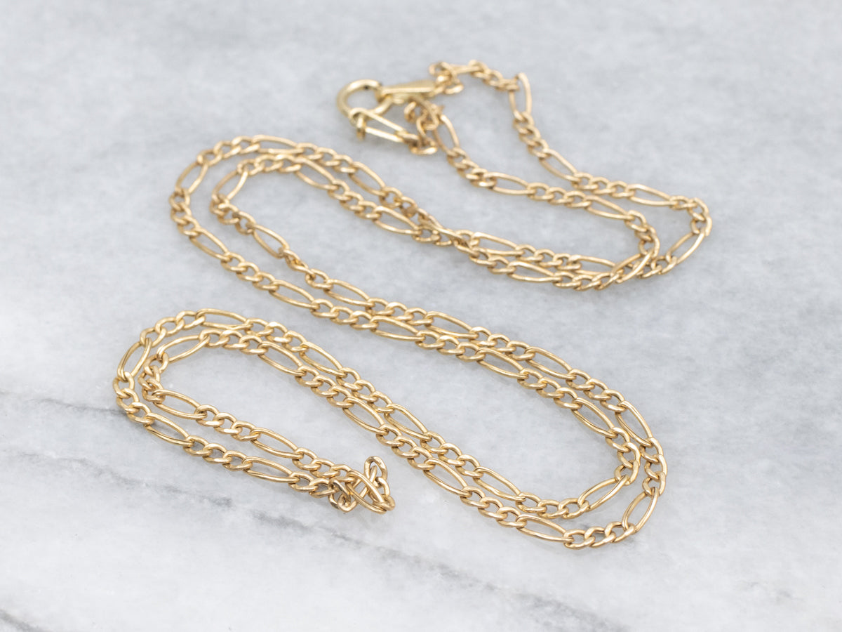 18-Karat Yellow Gold Figaro Chain