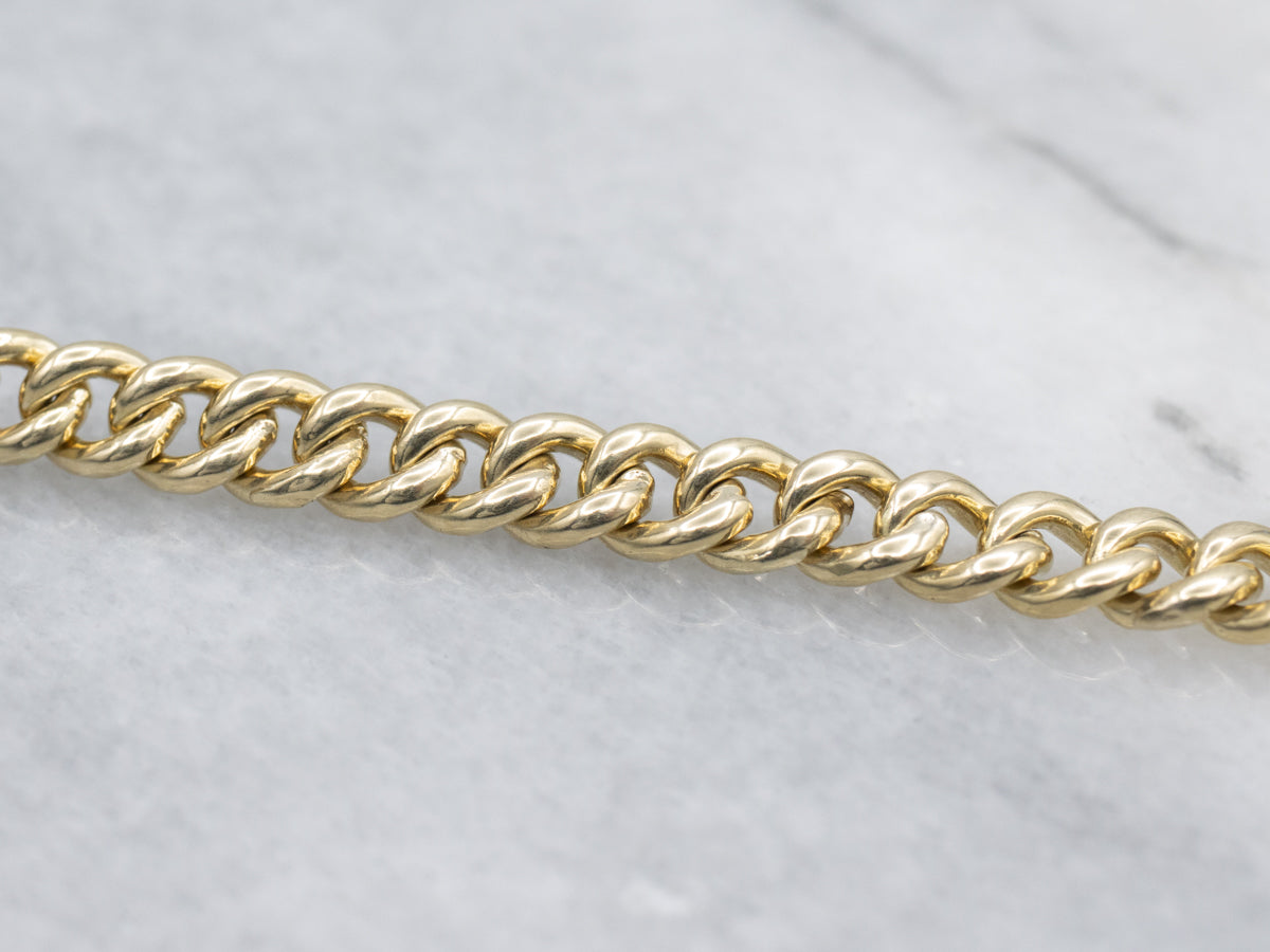 Vintage Yellow Gold Curb-Link Bracelet