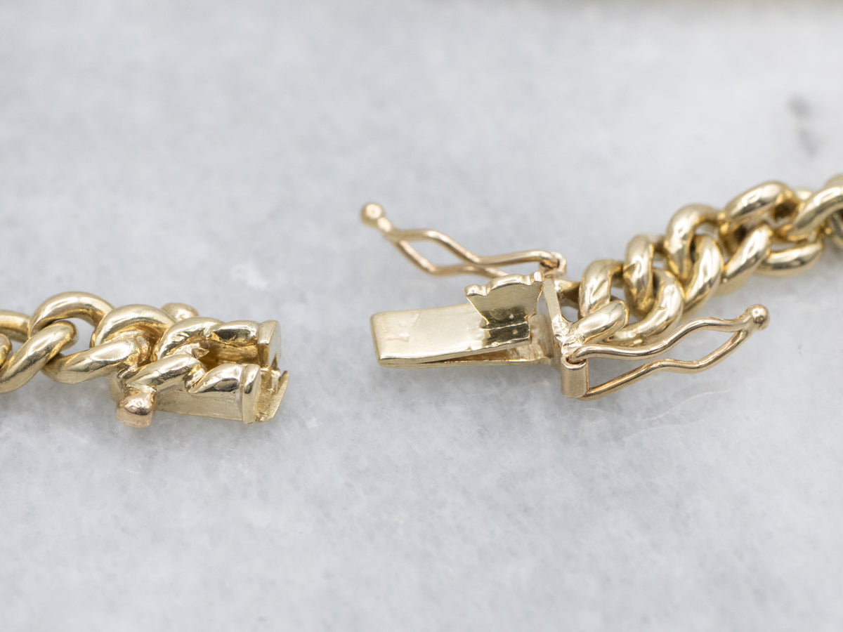 Vintage Yellow Gold Curb-Link Bracelet