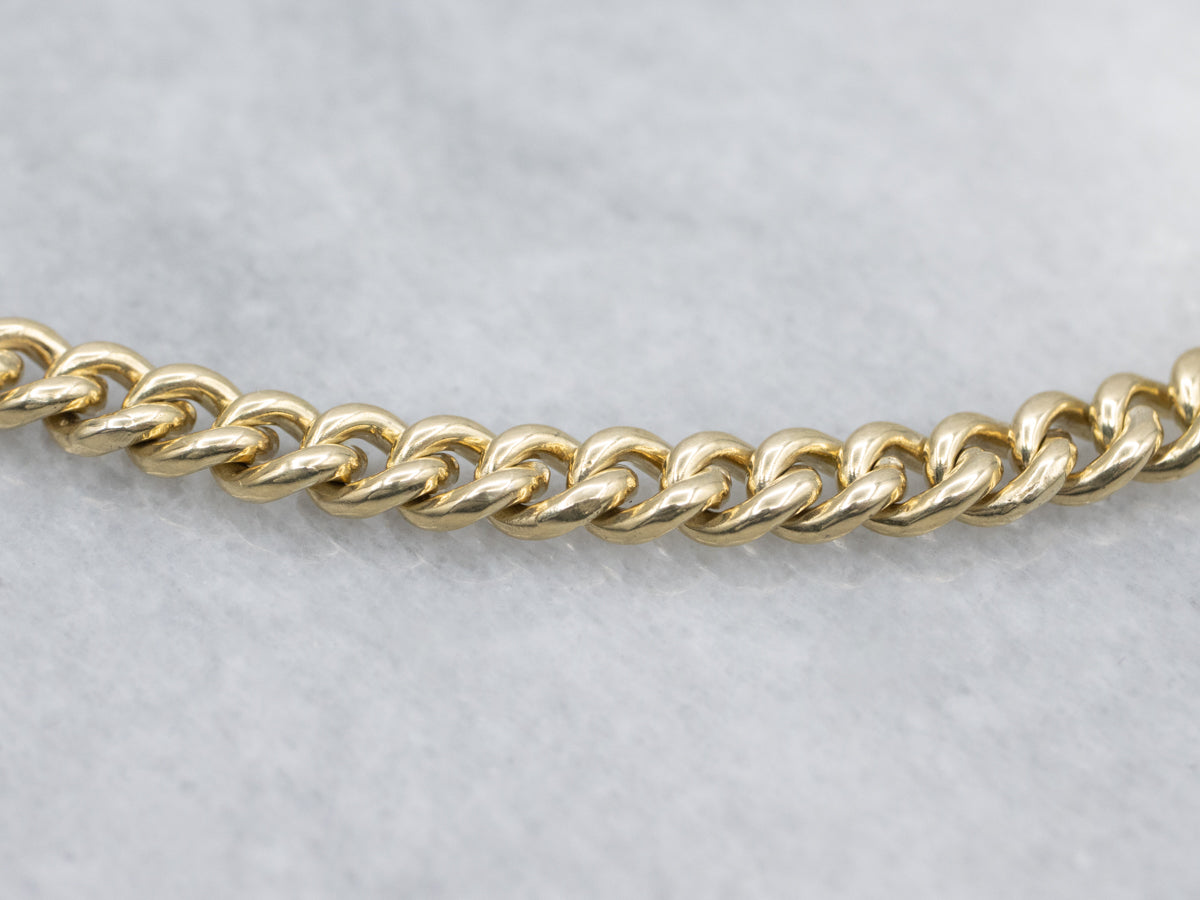 Vintage Yellow Gold Curb-Link Bracelet