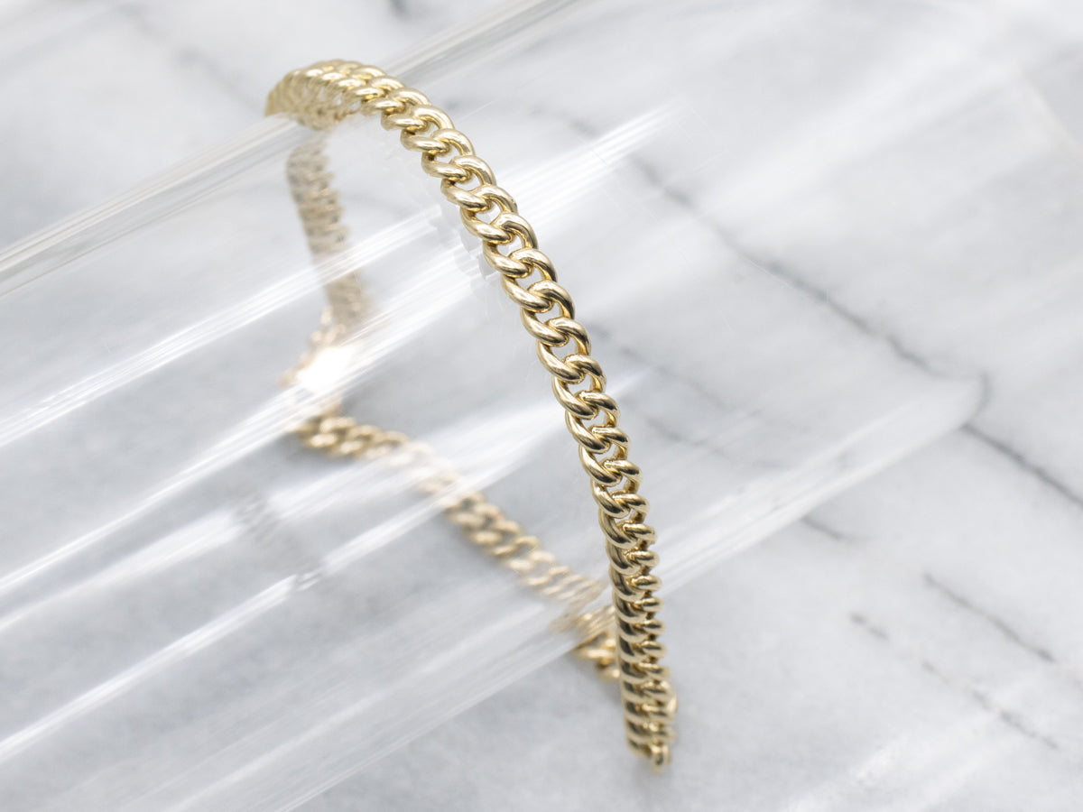 Vintage Yellow Gold Curb-Link Bracelet