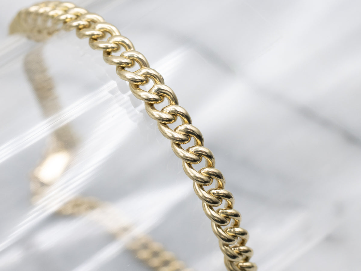 Vintage Yellow Gold Curb-Link Bracelet