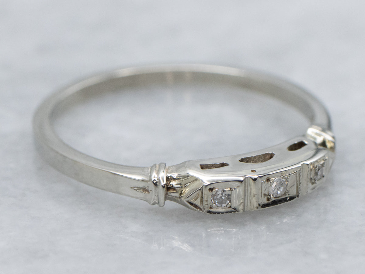 1940s Three Stone Diamond Band