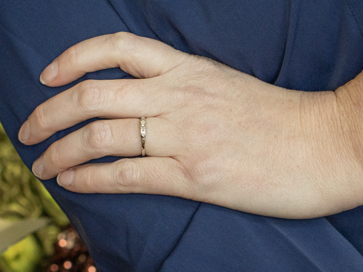 1940s Three Stone Diamond Band