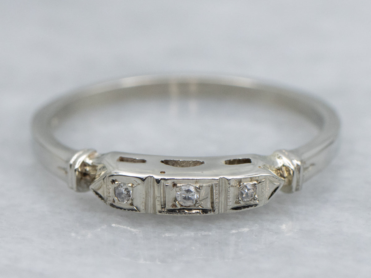 1940s Three Stone Diamond Band