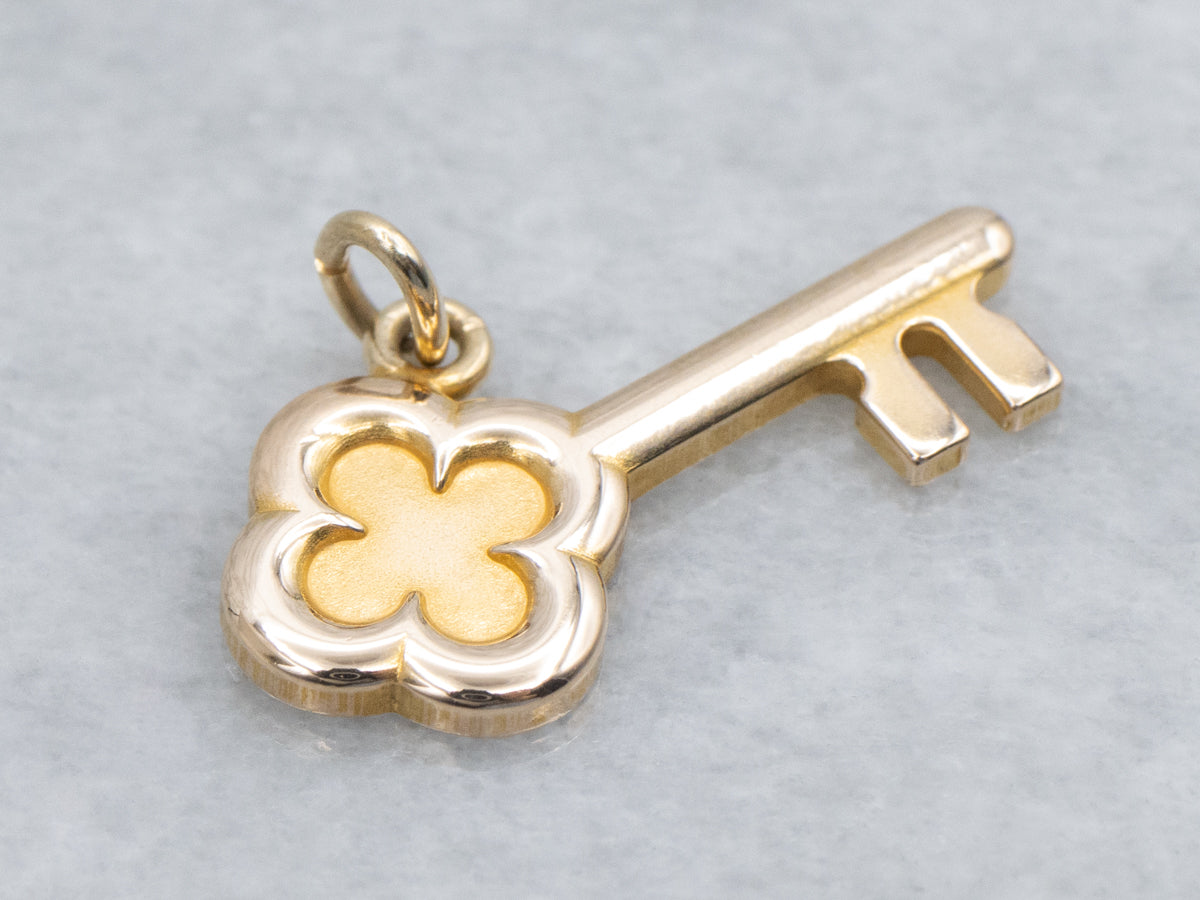 Yellow Gold Skeleton Key Pendant