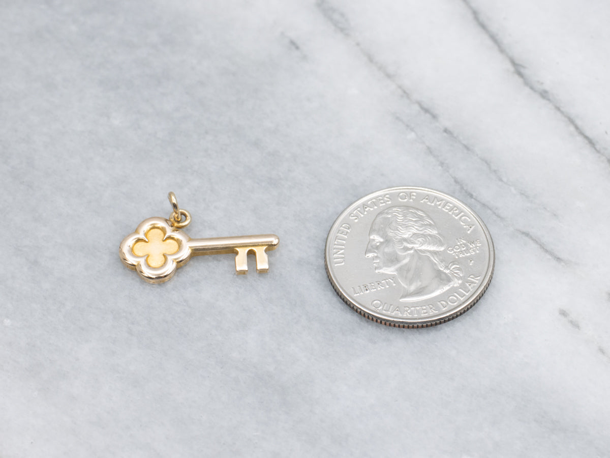 Yellow Gold Skeleton Key Pendant
