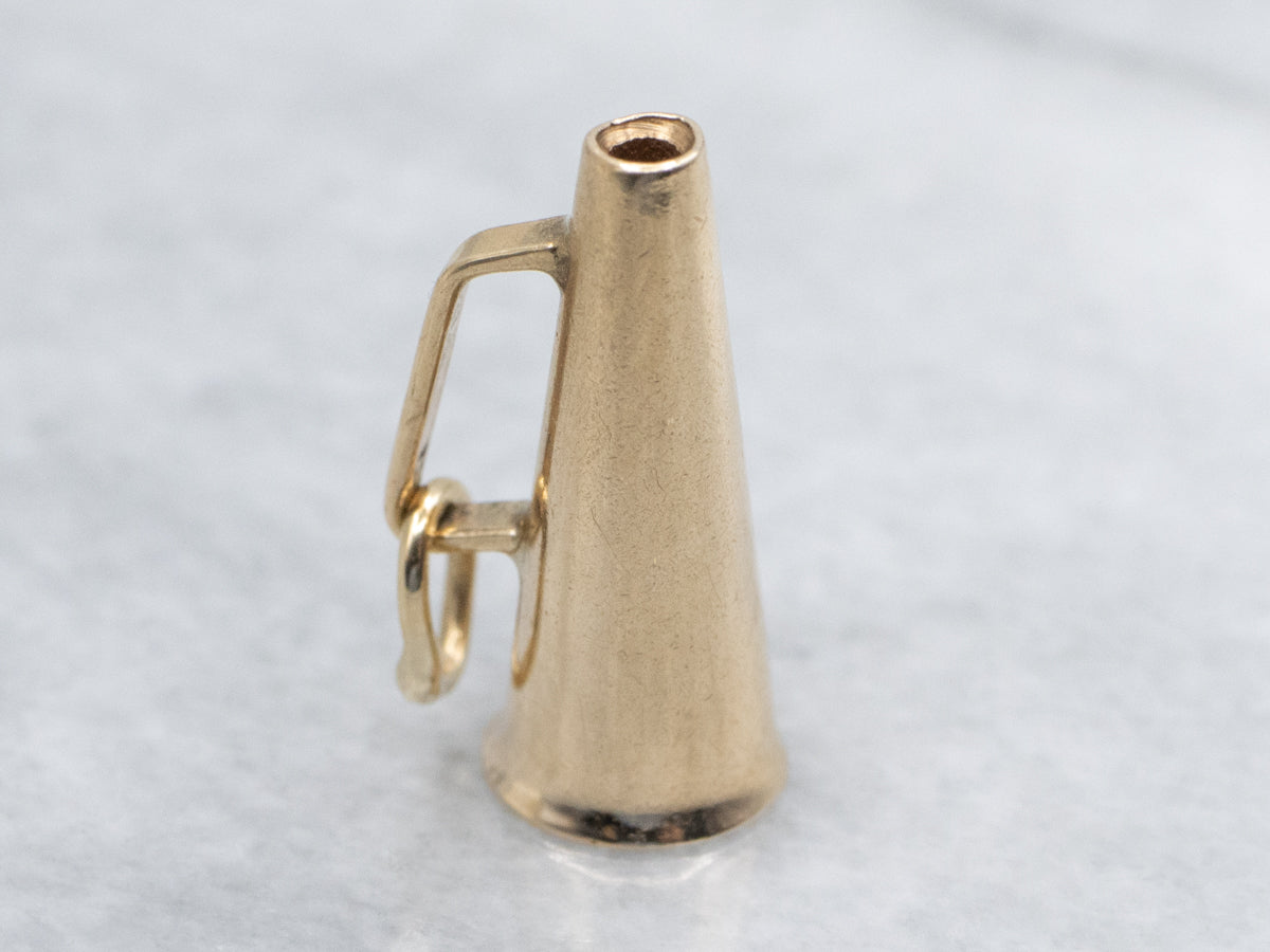 Yellow Gold Cheer Megaphone Charm