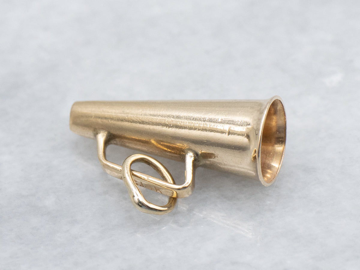 Yellow Gold Cheer Megaphone Charm