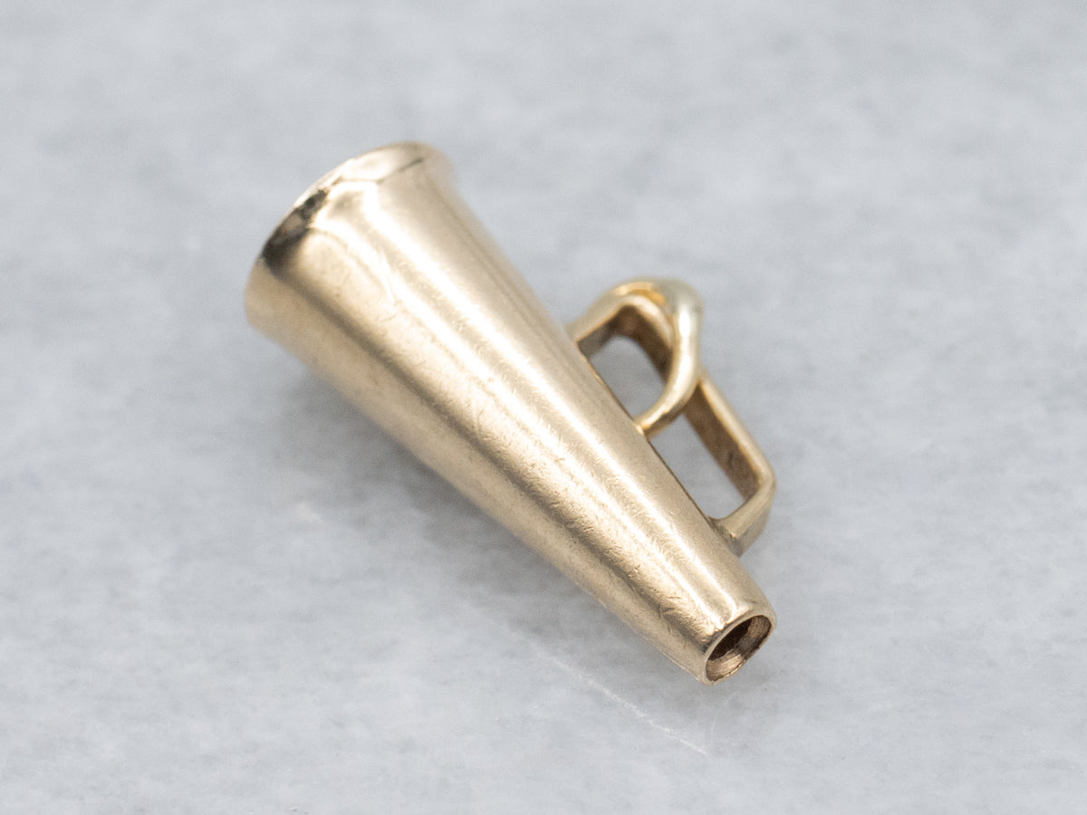 Yellow Gold Cheer Megaphone Charm