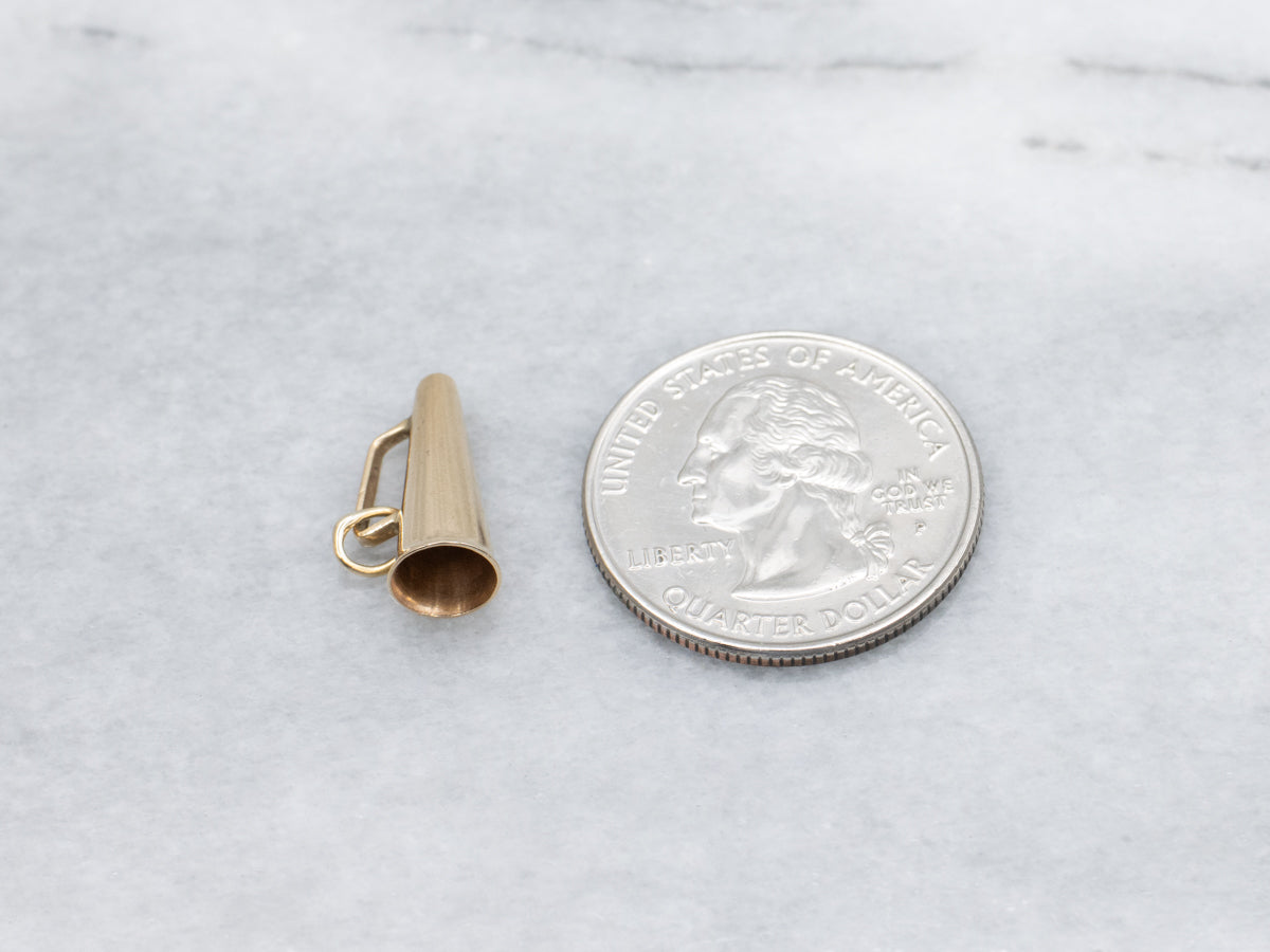 Yellow Gold Cheer Megaphone Charm