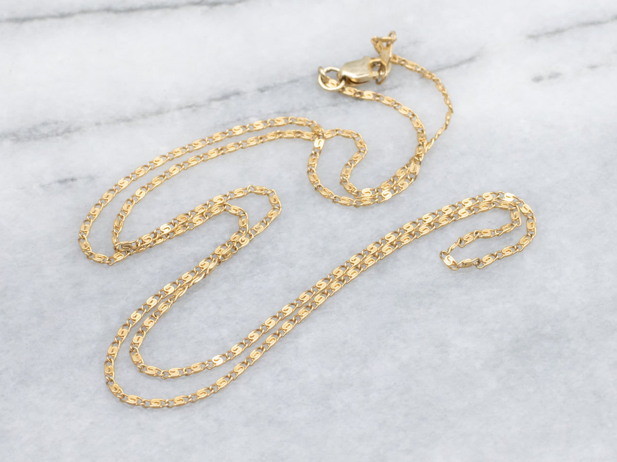 Yellow Gold Snail Chain with Lobster Clasp