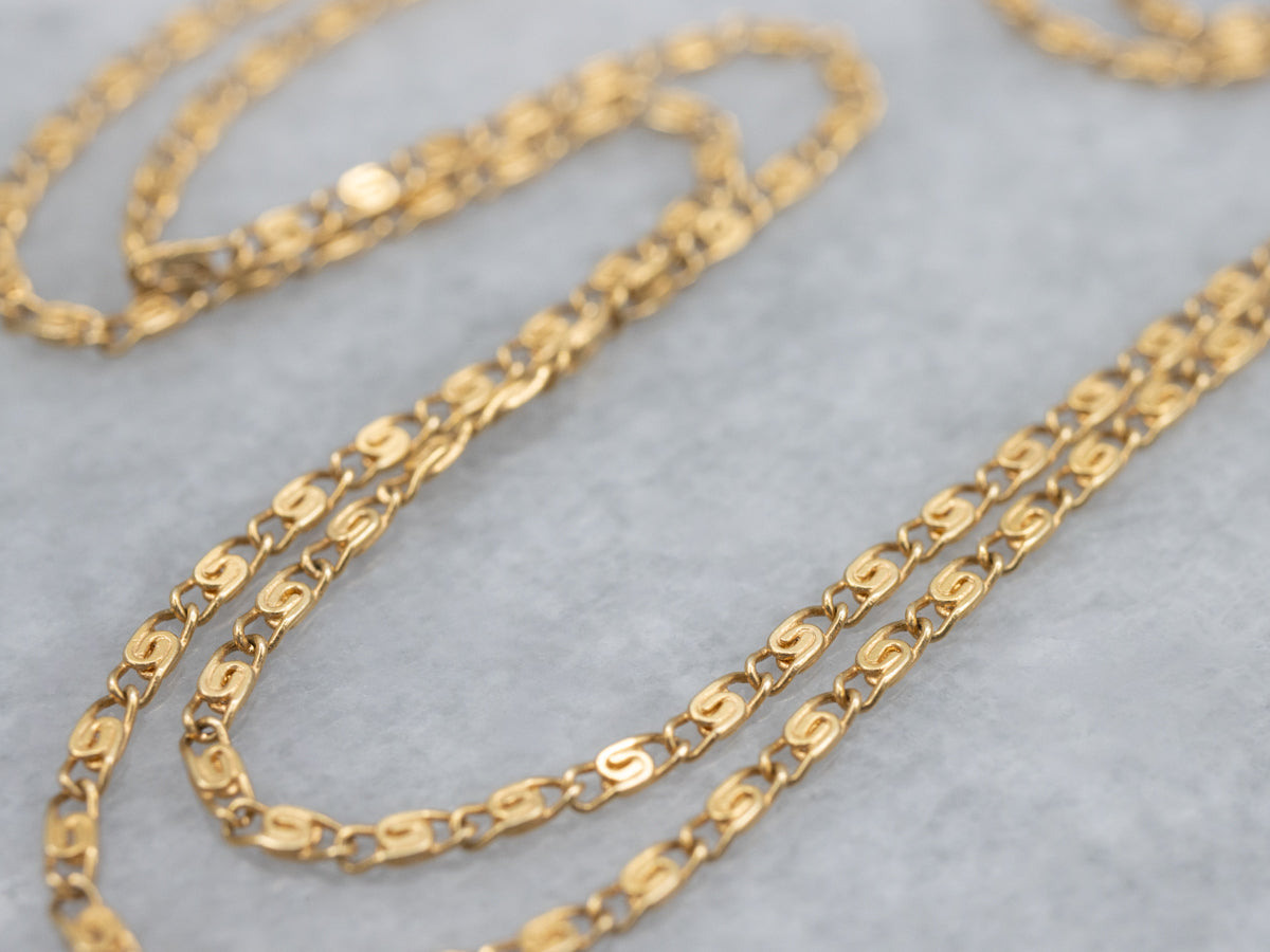 Yellow Gold Snail Chain with Lobster Clasp