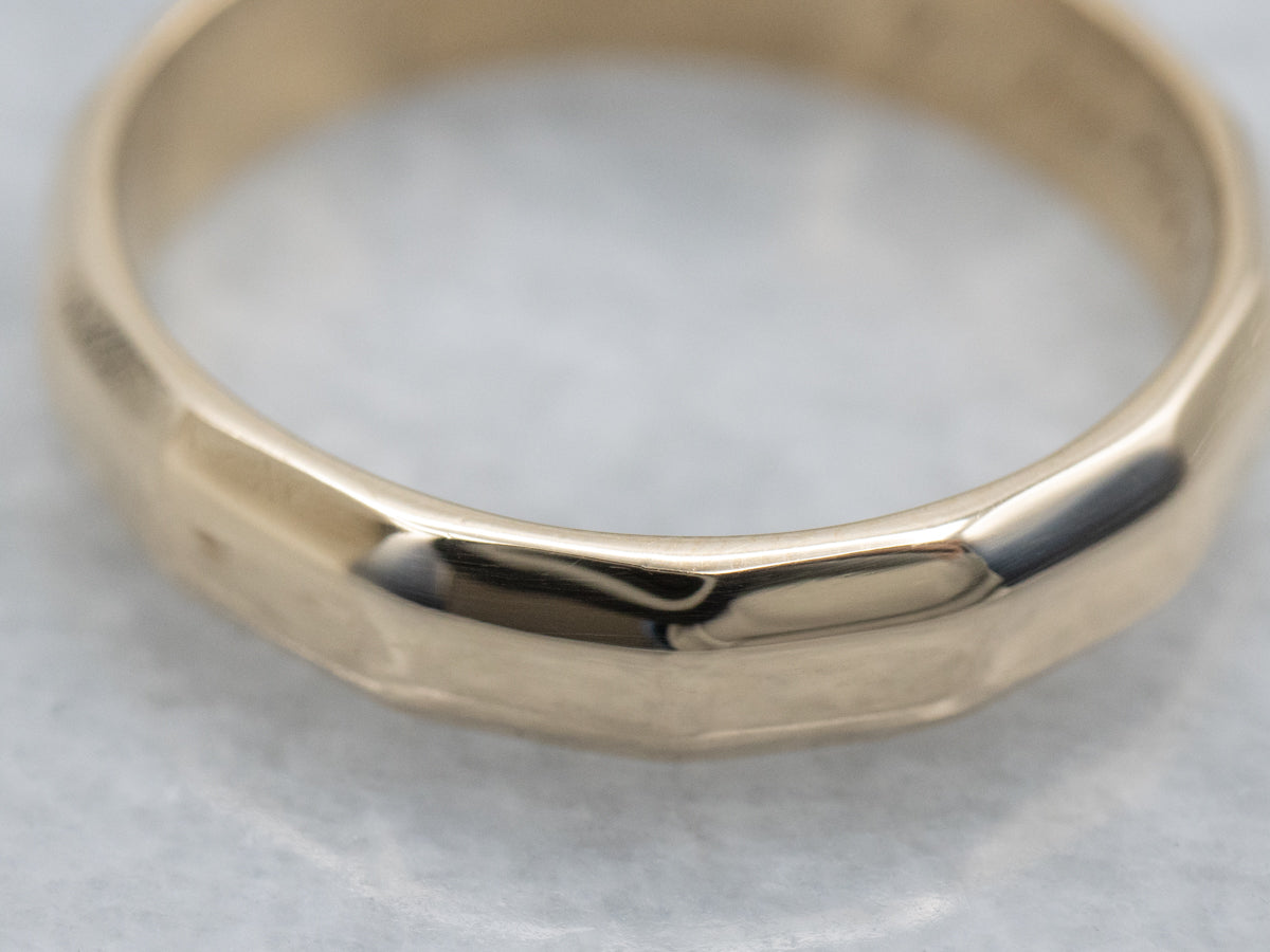1960s Faceted Yellow Gold Band