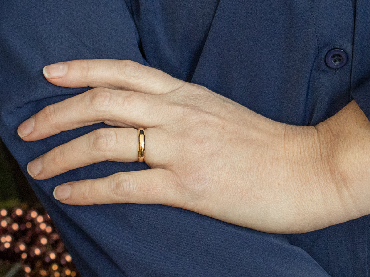 1960s Faceted Yellow Gold Band