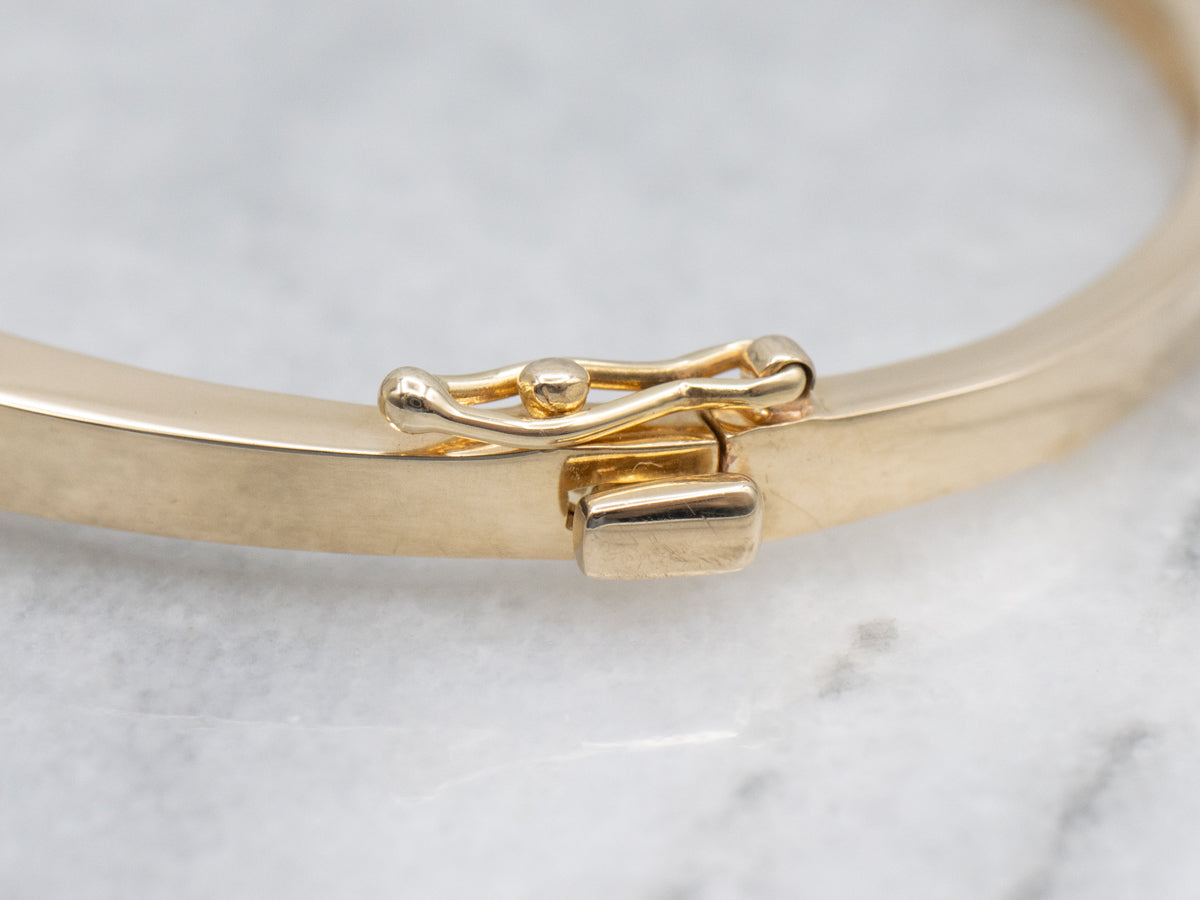 Minimalist Channel-Set Diamond Bypass Bangle Bracelet