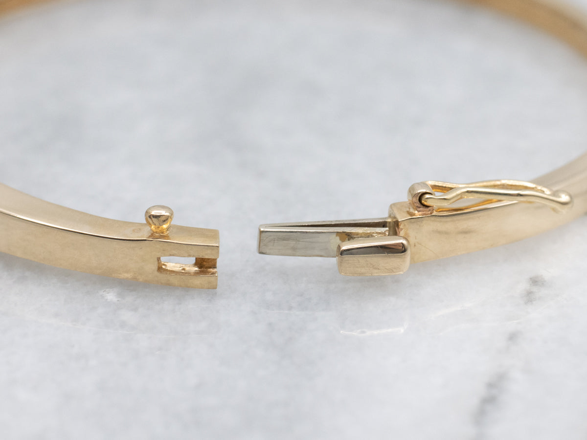 Minimalist Channel-Set Diamond Bypass Bangle Bracelet