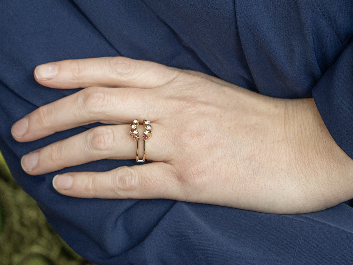 Brilliant Diamond and Ruby Yellow Gold Enhancer Band