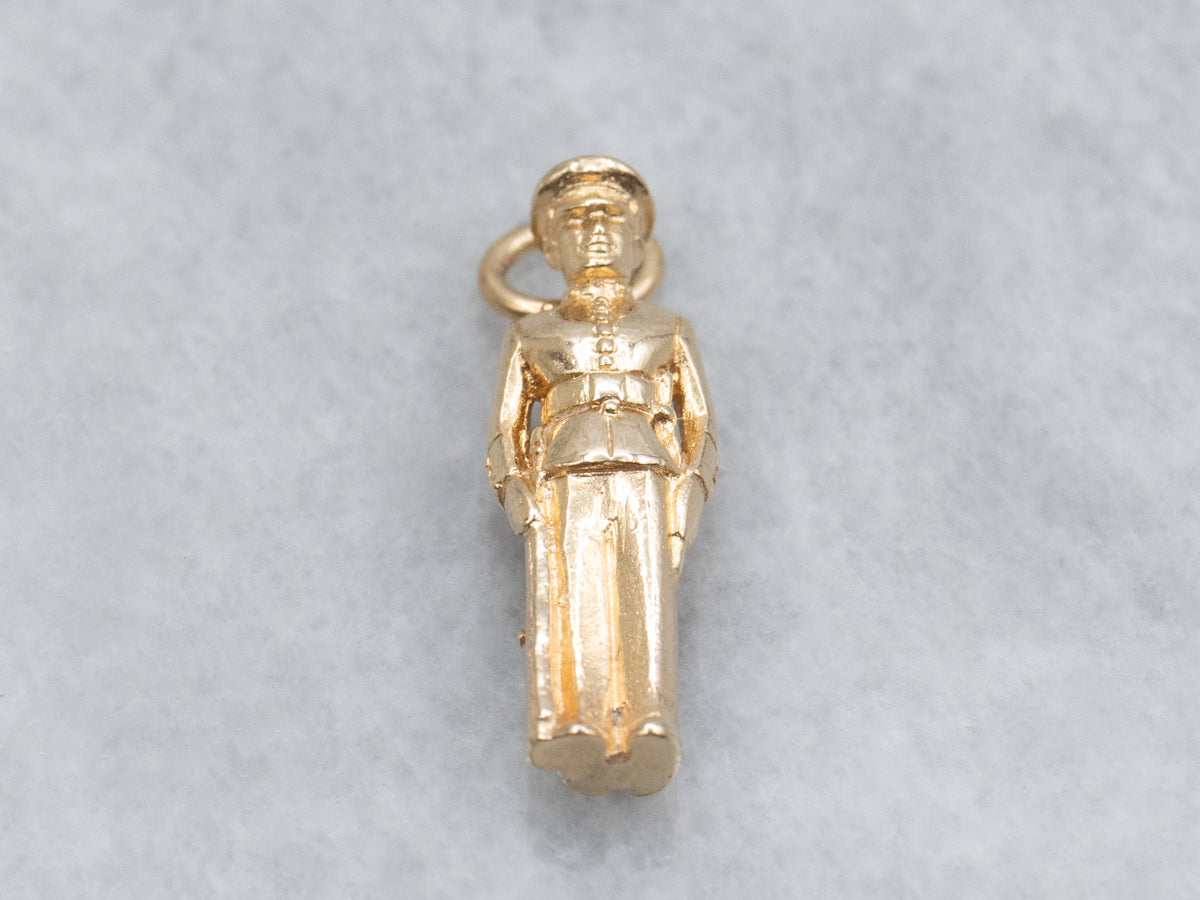 Vintage Yellow Gold Naval Officer Charm