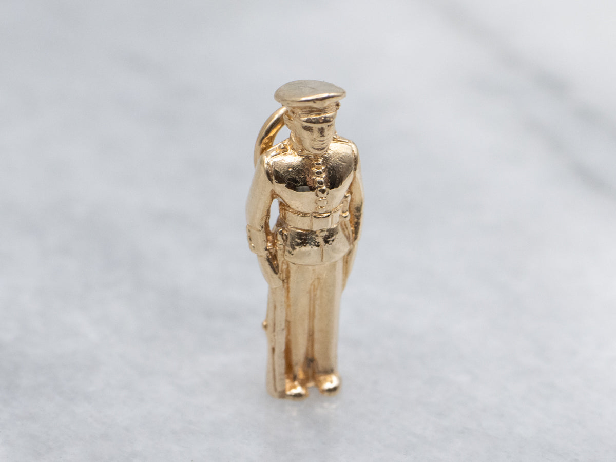 Vintage Yellow Gold Naval Officer Charm