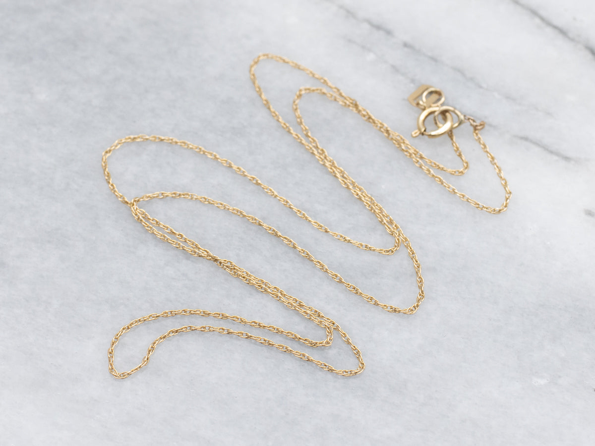 Thin Yellow Gold Rope Chain