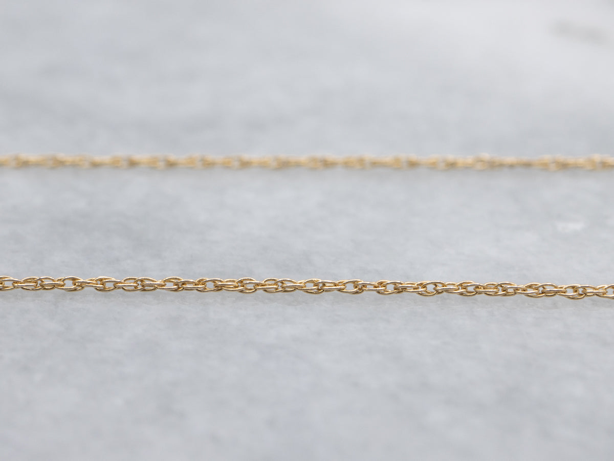 Thin Yellow Gold Rope Chain