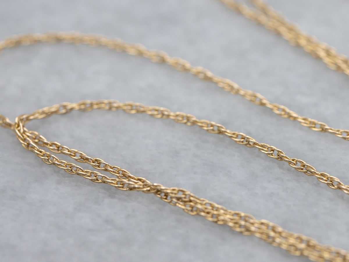 Thin Yellow Gold Rope Chain