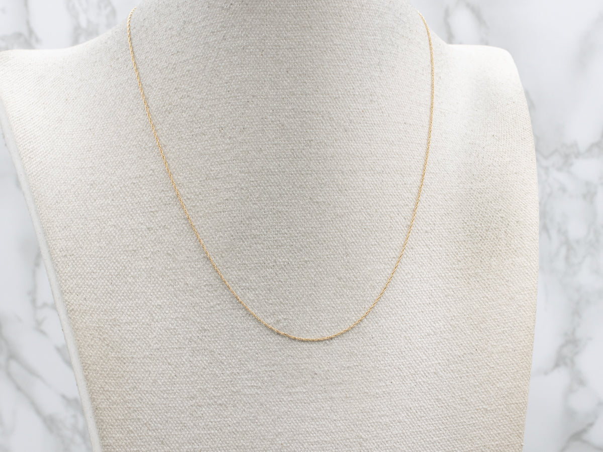 Thin Yellow Gold Rope Chain
